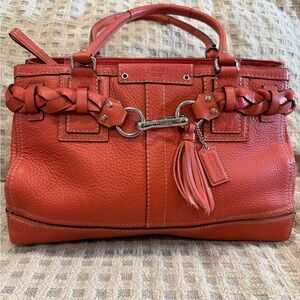 Coach Hampton Coral Pebbled Leather Shoulder Bag F13084